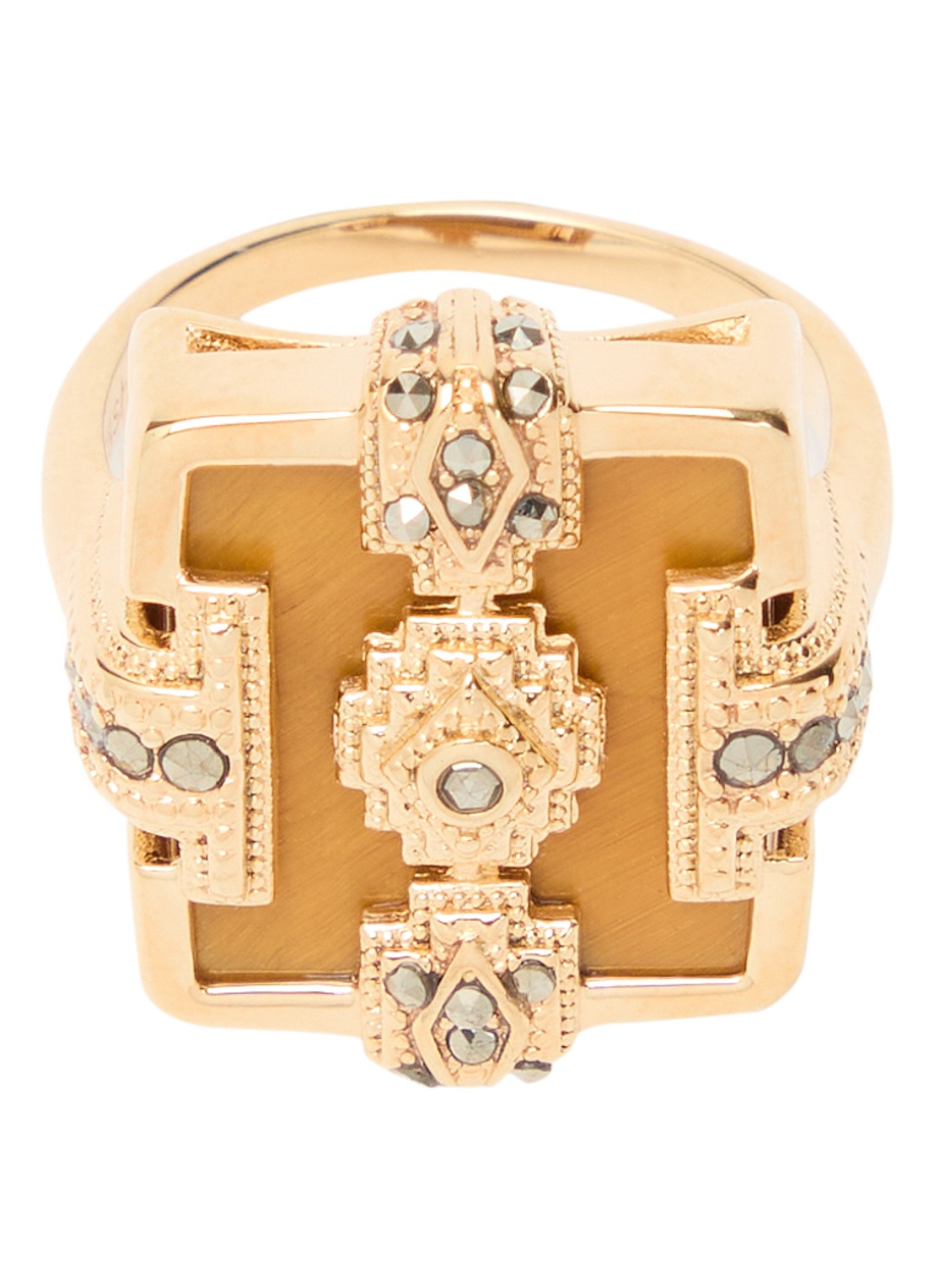 ba&sh Hiza ring met kristal - voorkant goud