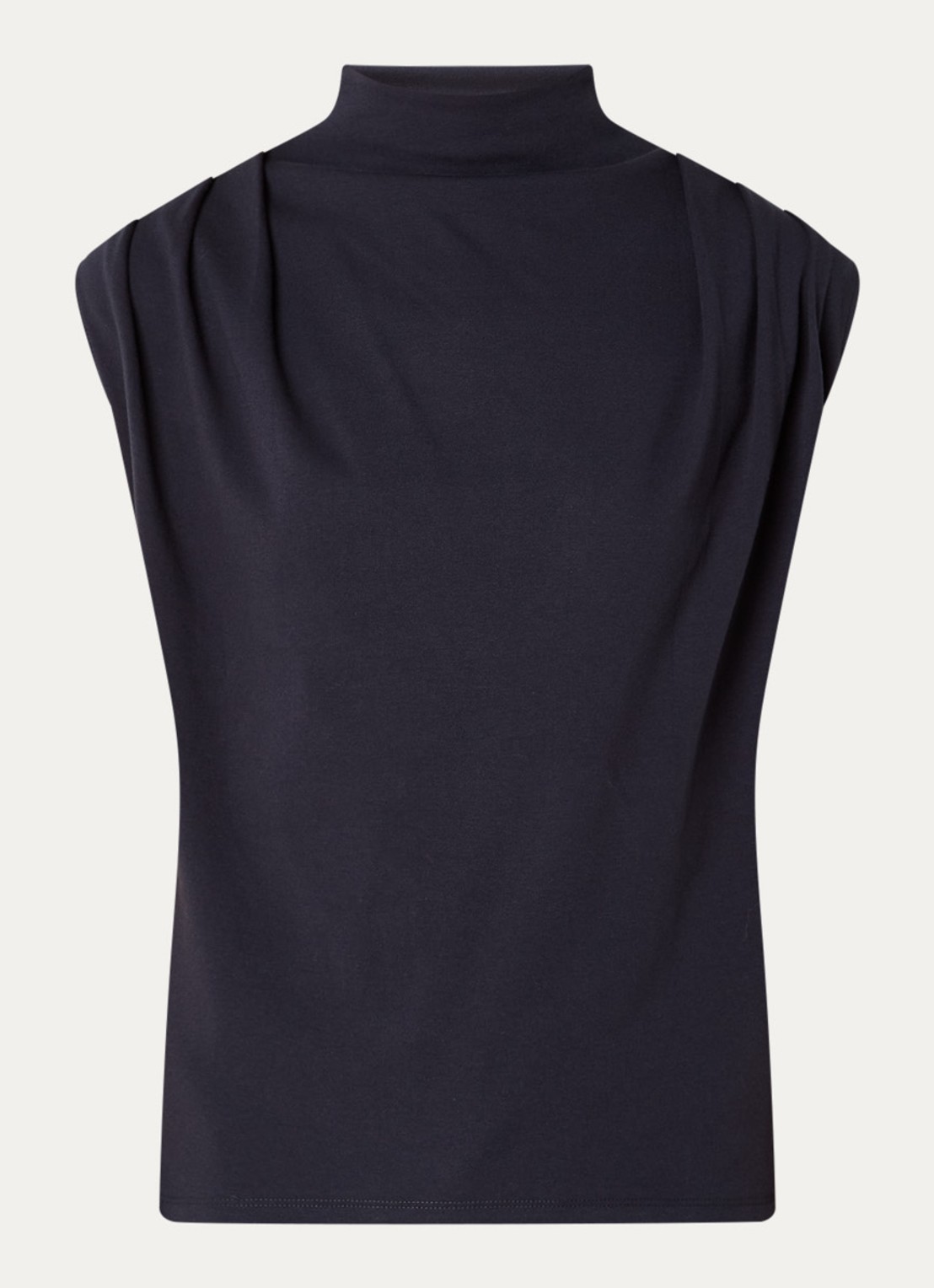 ba&sh Hoda top met opstaande kraag - voorkant donkerblauw