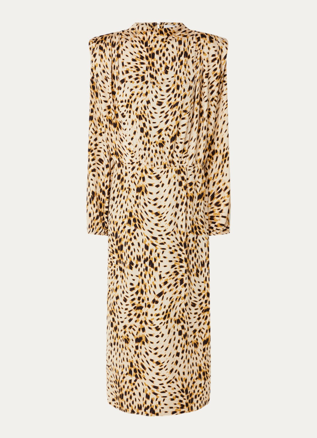 ba&sh Hoelia maxi tuniekjurk met dierenprint - voorkant 2 ivoor