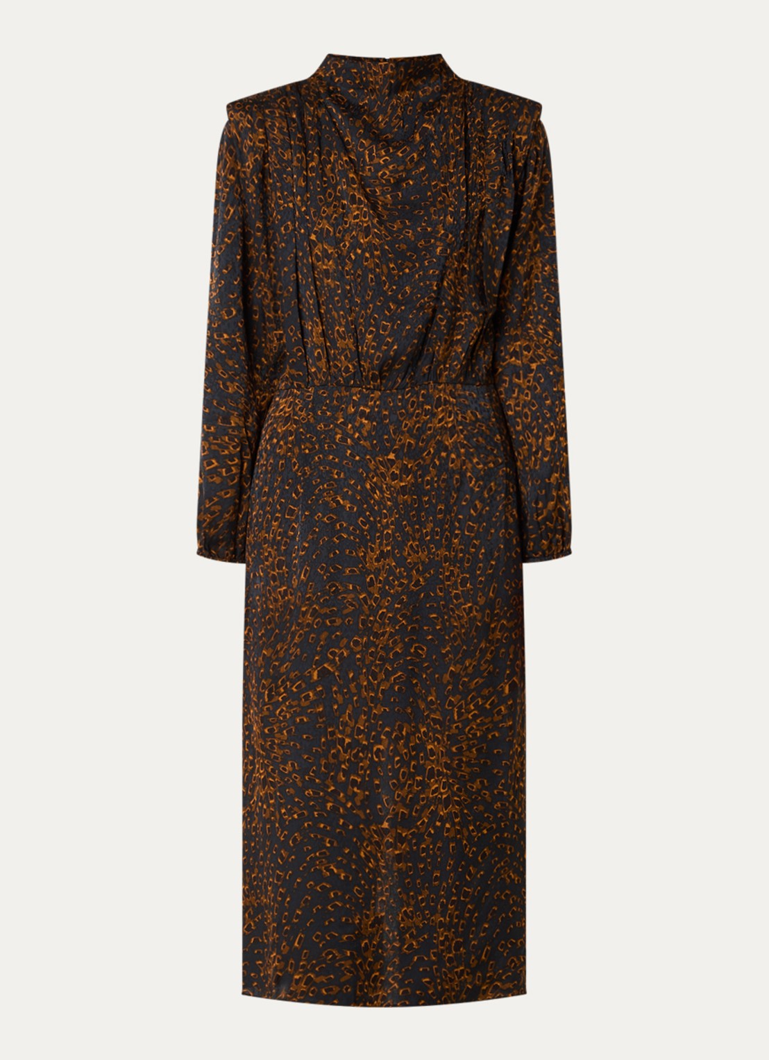 ba&sh Hoelia maxi tuniekjurk met dierenprint - voorkant cognac