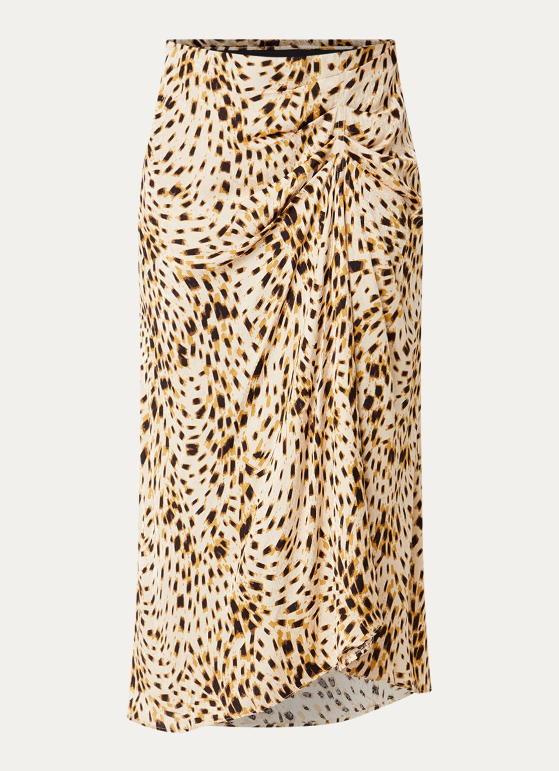 ba&sh Hoema midi rok met dierenprint - voorkant 2 gebroken wit