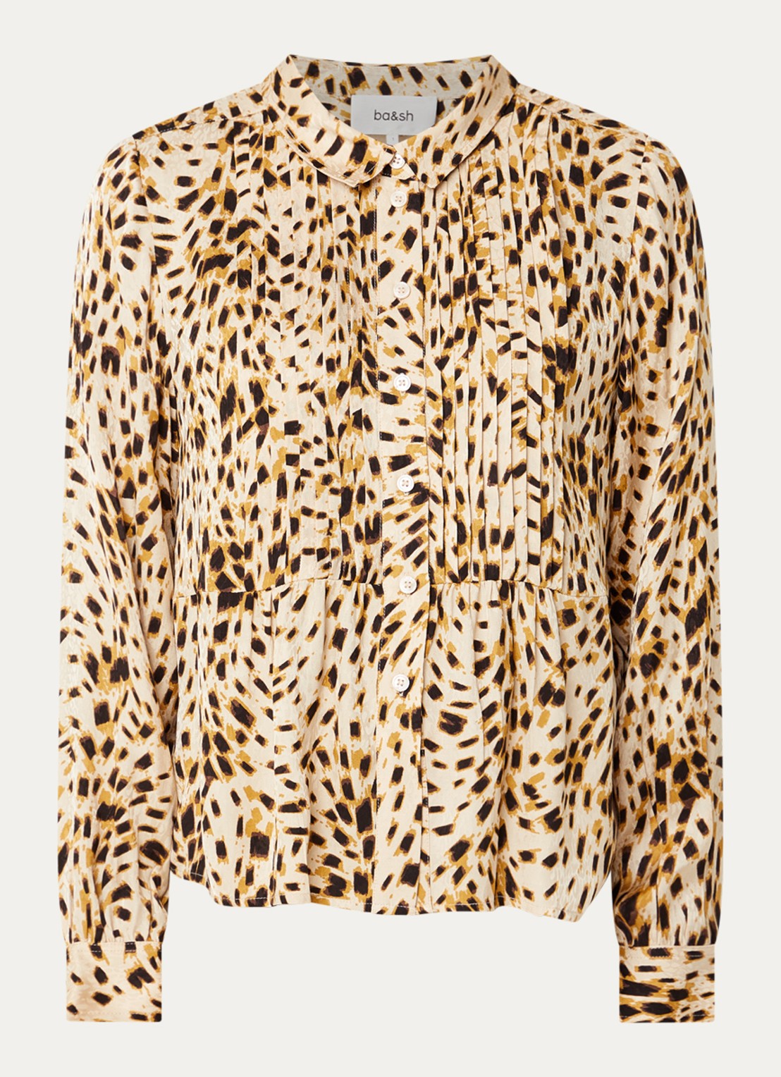 ba&sh Hony blouse met dierenprint - voorkant 3 gebroken wit