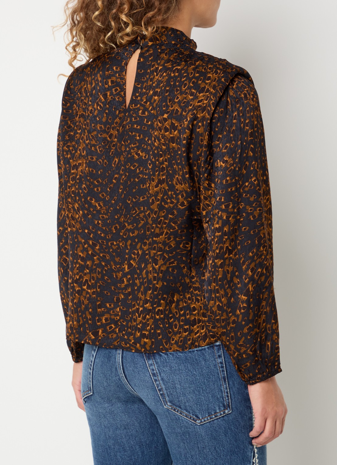 ba&sh Hope tuniek met dierenprint - achterkant 4 donkerblauw