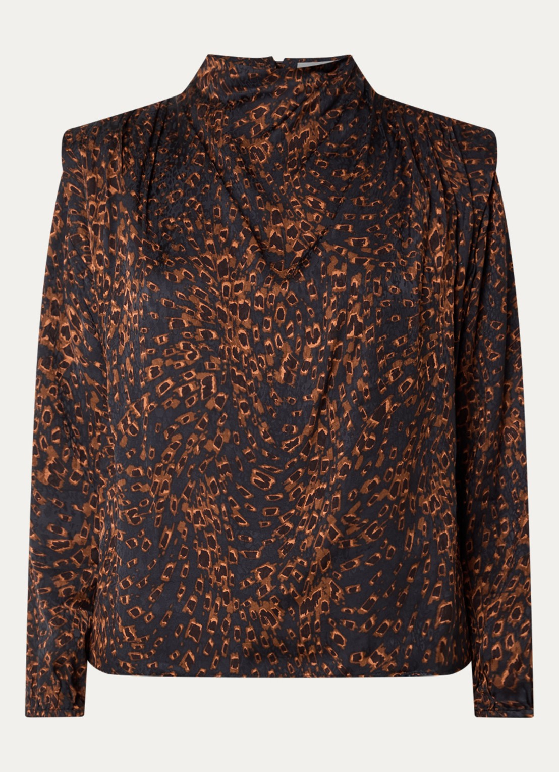 ba&sh Hope tuniek met dierenprint - voorkant donkerblauw