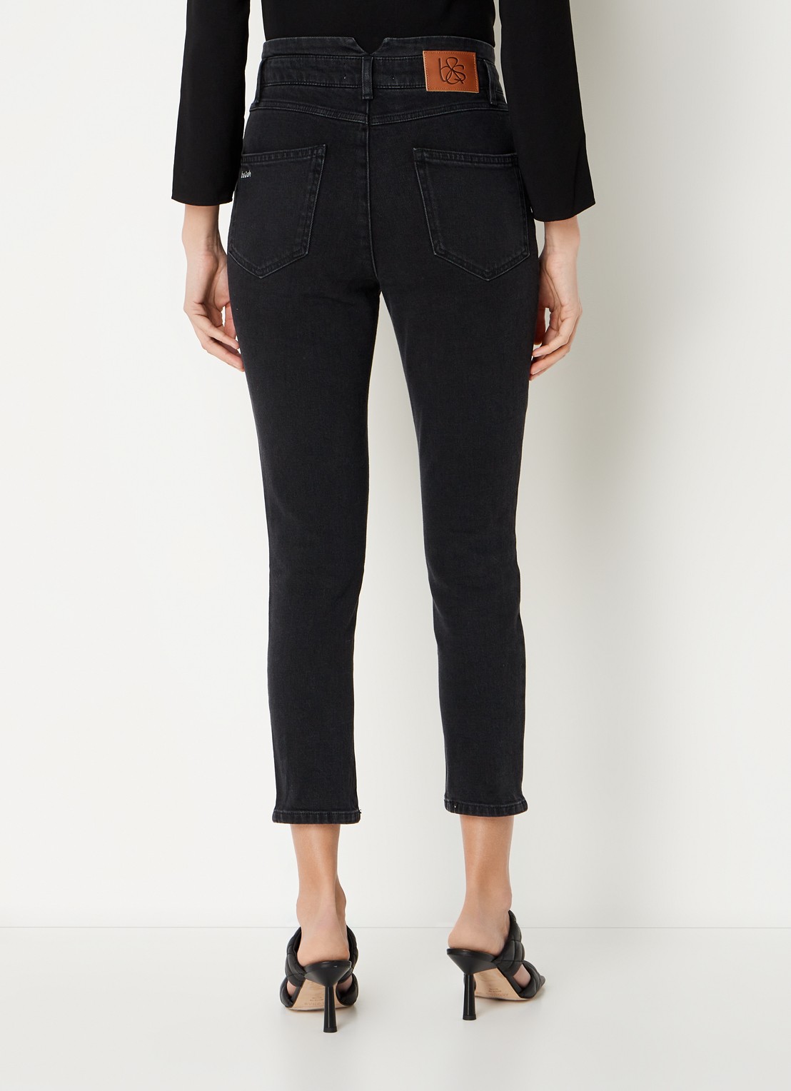 Ba&sh Iago high waist skinny jeans met gekleurde wassing - achterkant 2 zwart