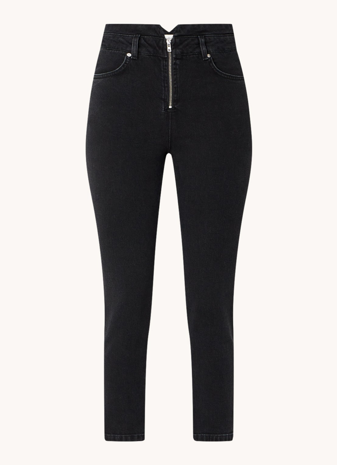 Ba&sh Iago high waist skinny jeans met gekleurde wassing - voorkant 3 zwart