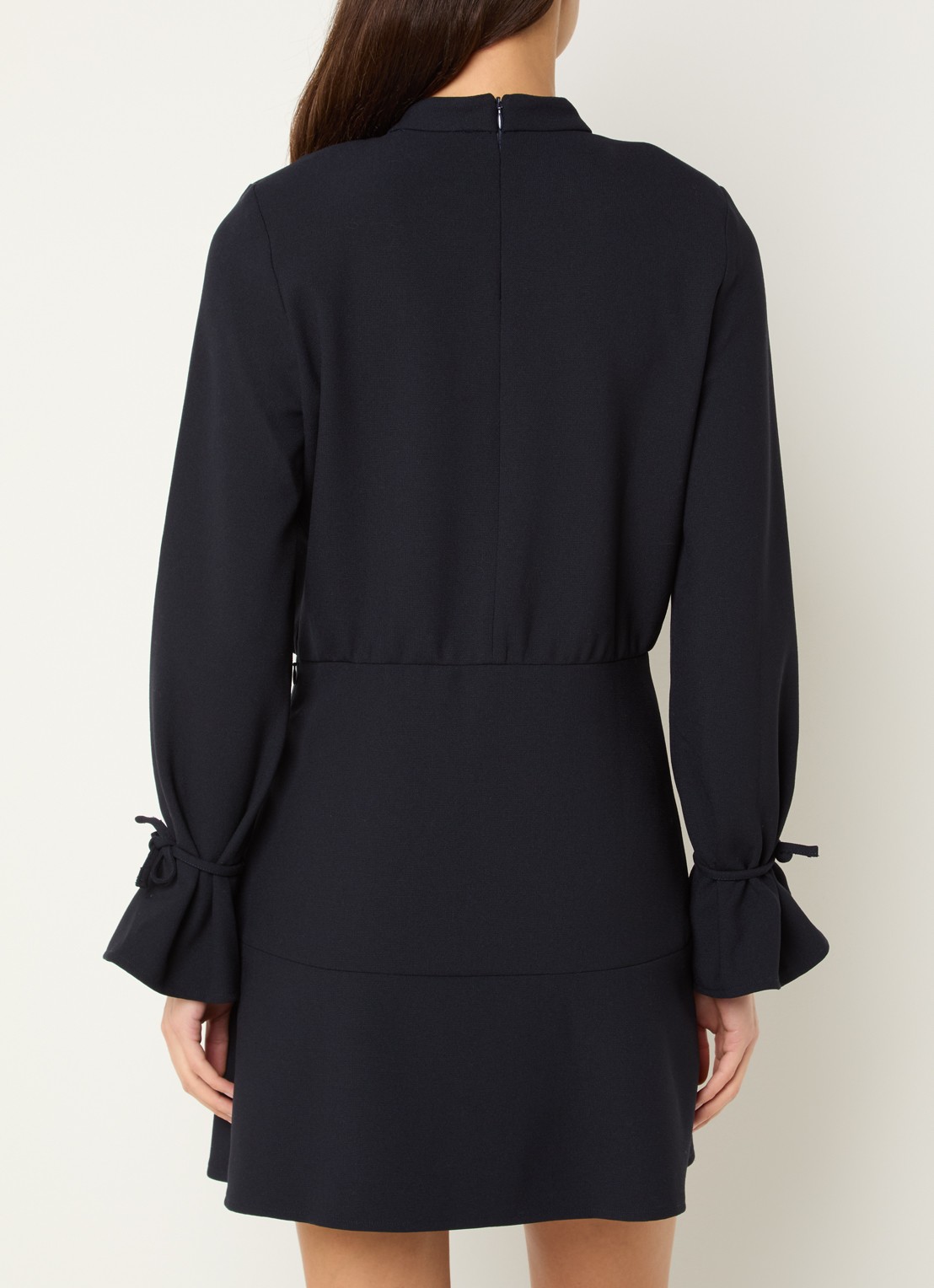 ba&sh Ilana mini jurk met schoudervulling - achterkant donkerblauw
