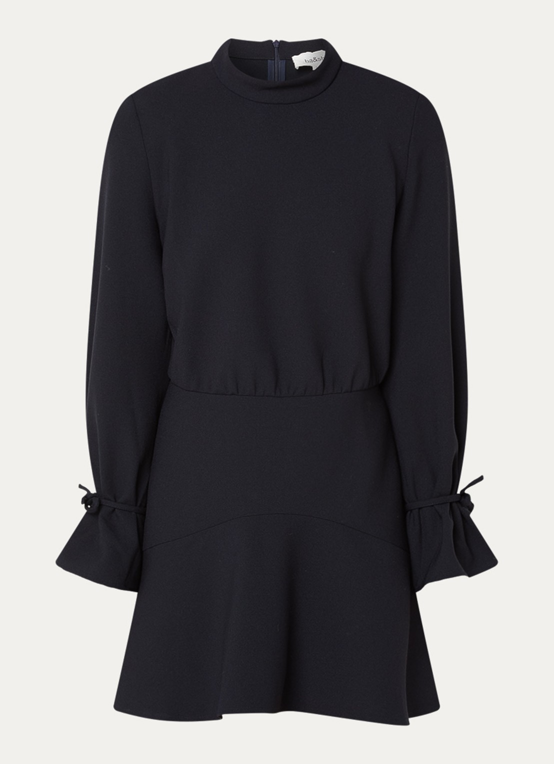 ba&sh Ilana mini jurk met schoudervulling - voorkant 3 donkerblauw