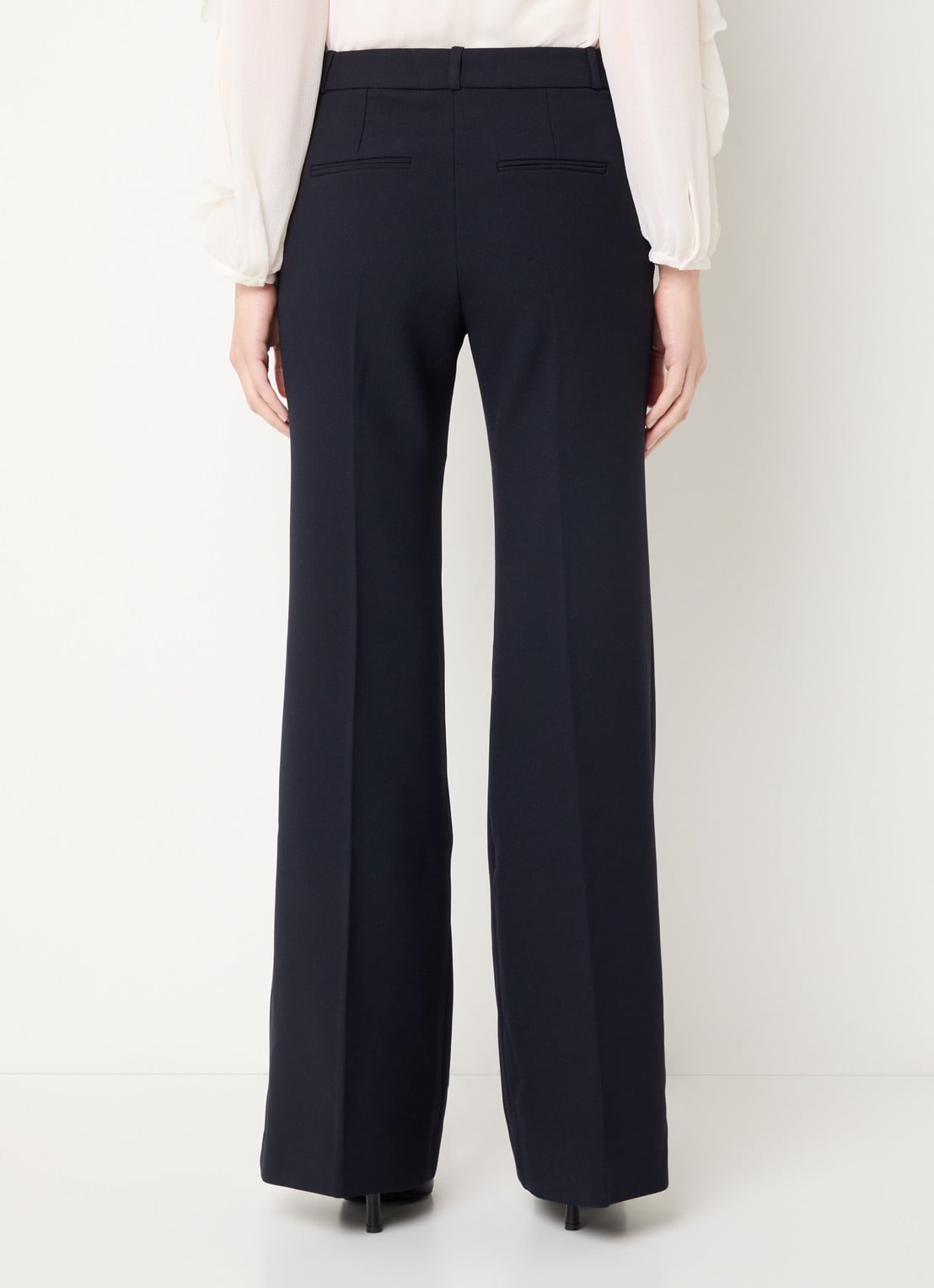 ba&sh Iman high waist flared fit pantalon met steekzakken - achterkant 4 donkerblauw