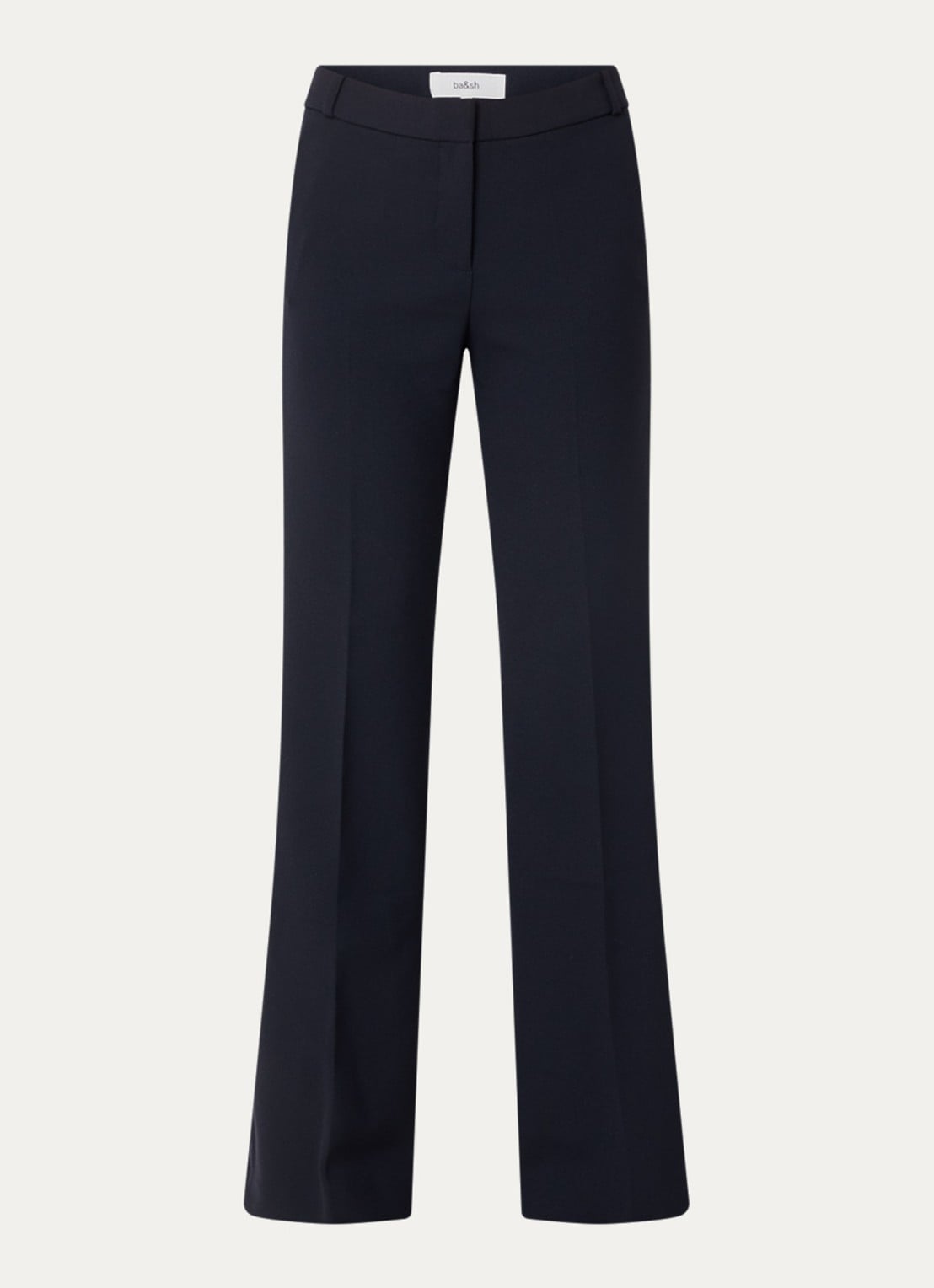 ba&sh Iman high waist flared fit pantalon met steekzakken - voorkant donkerblauw