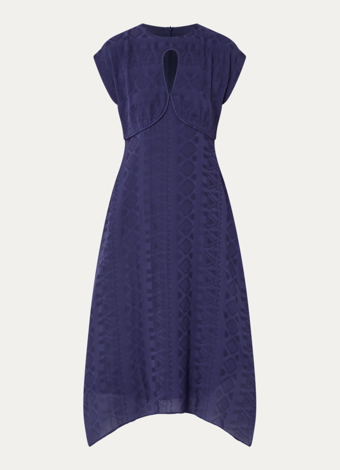 ba&sh Inia midi jurk met cut-out detail - voorkant 2 donkerblauw