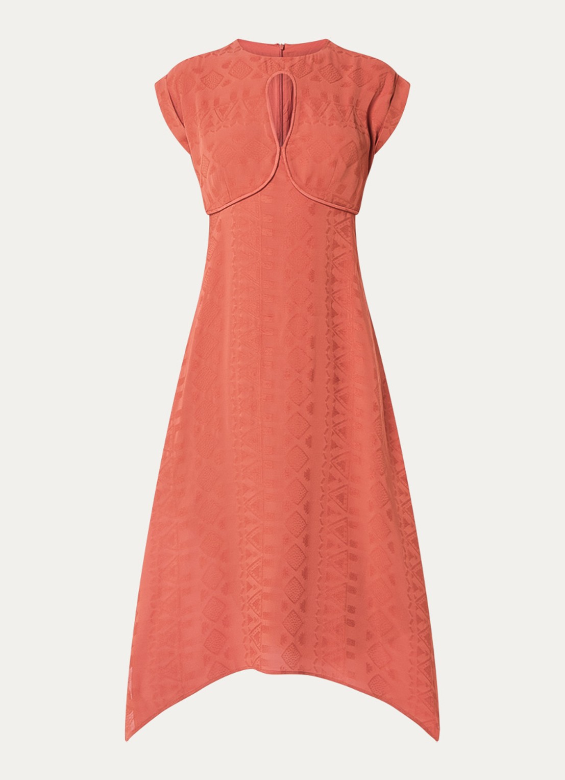 ba&sh Inia midi jurk met cut-out detail - voorkant 2 oranjebruin