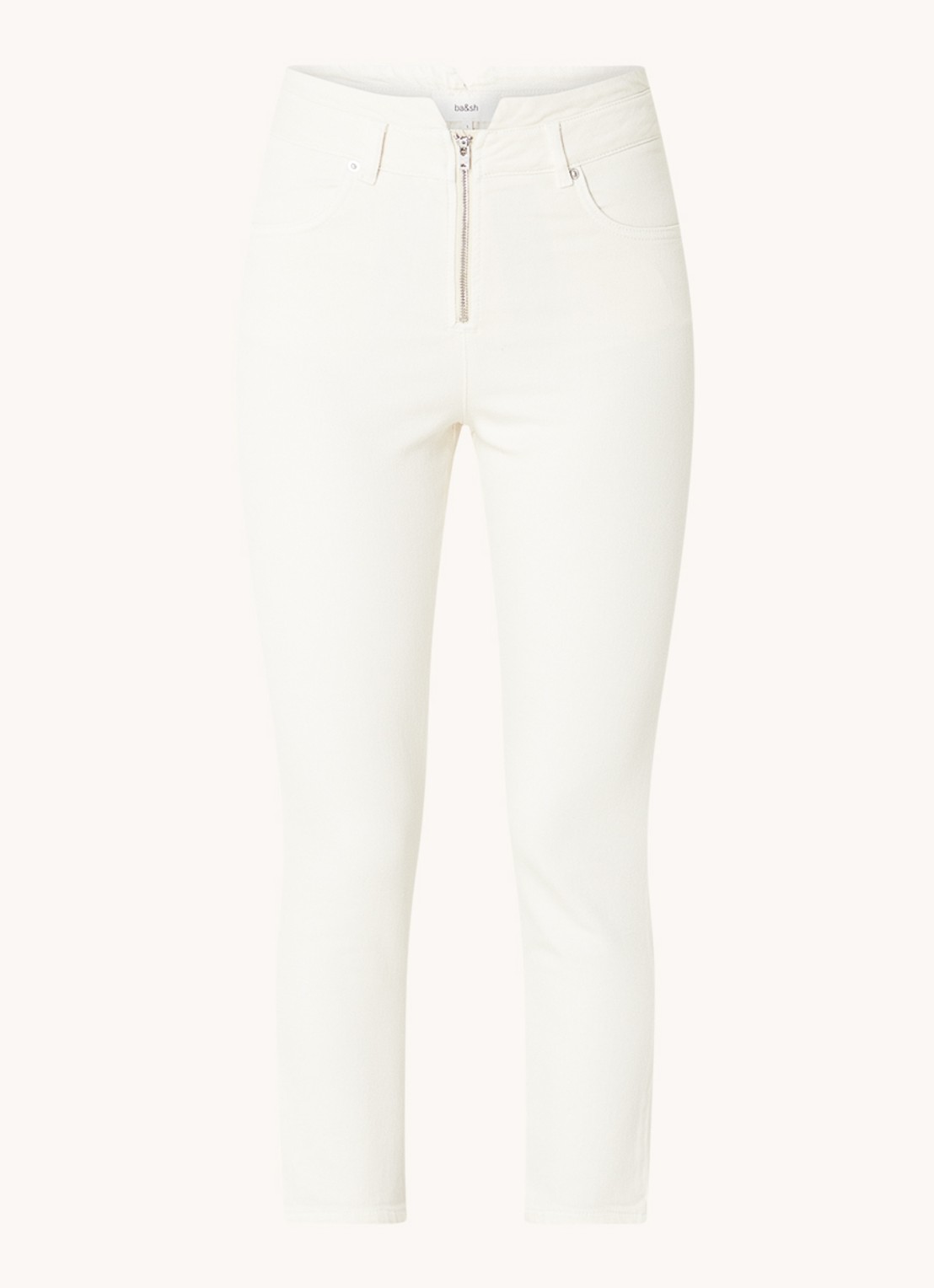 Ba&sh Inzo high waist slim fit jeans met gekleurde wassing - voorkant ivoor