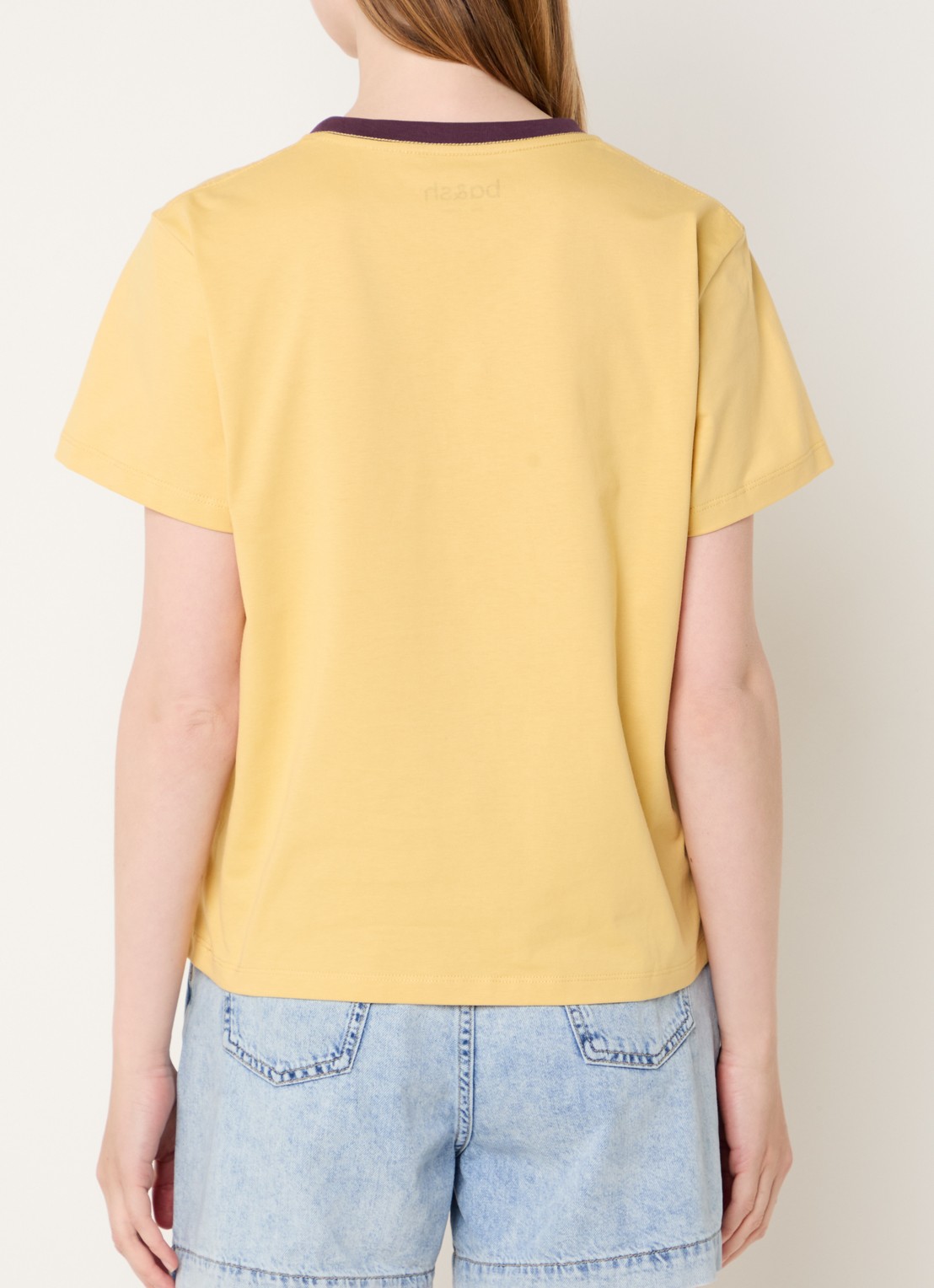 ba&sh Ioni T-shirt met logoprint - achterkant 2 geel