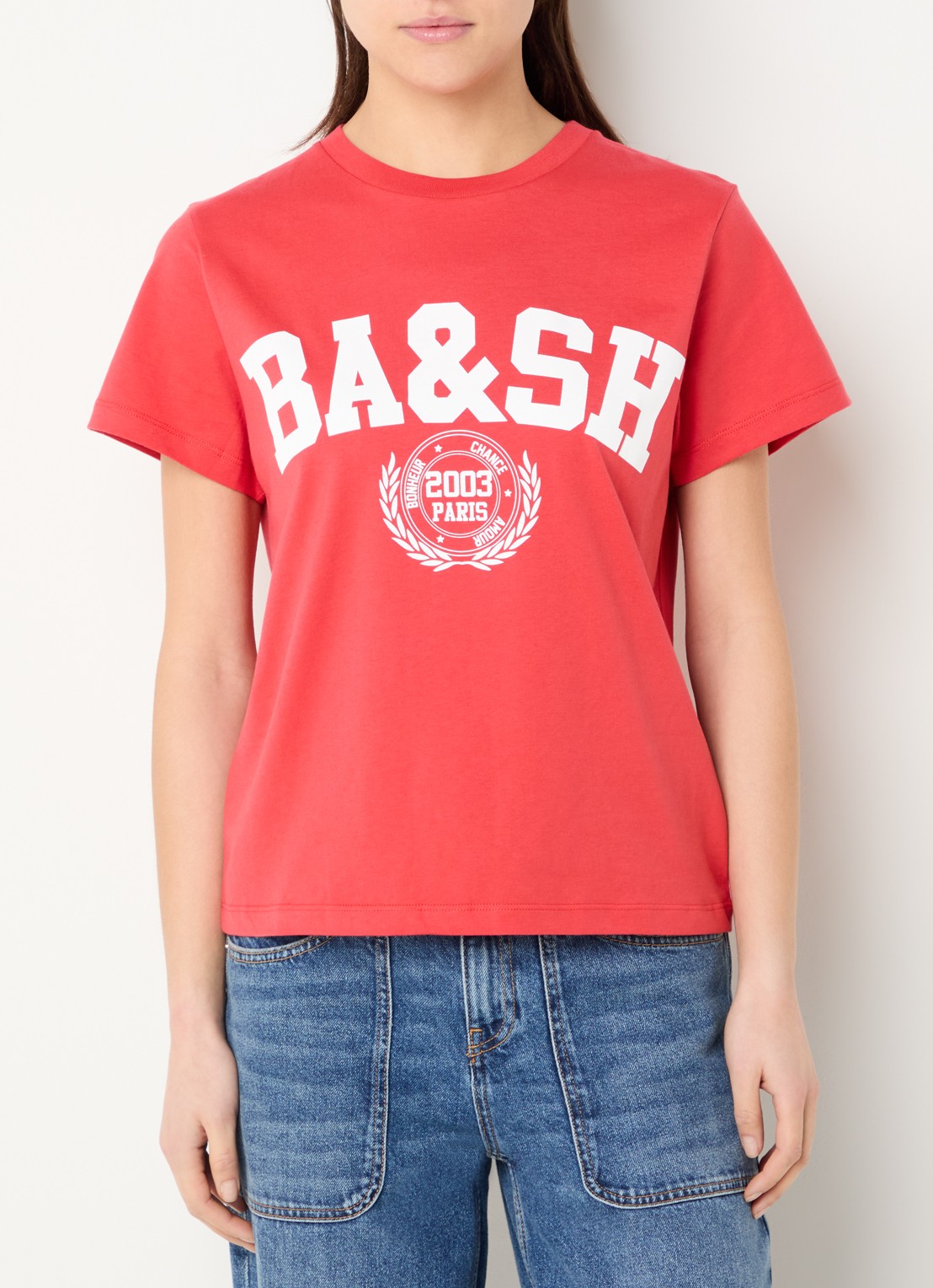 ba&sh Ioni T-shirt met logoprint - detail 4 rood