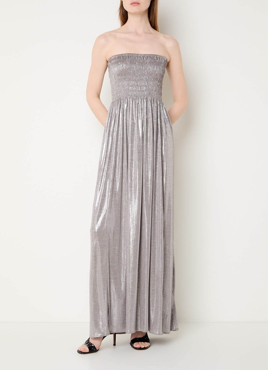 ba&sh Isabella maxi jurk met strass - detail 3 zilver