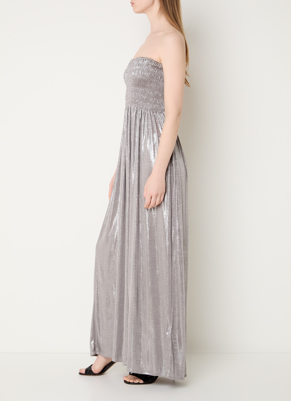 ba&sh Isabella maxi jurk met strass - voorkant 2 zilver