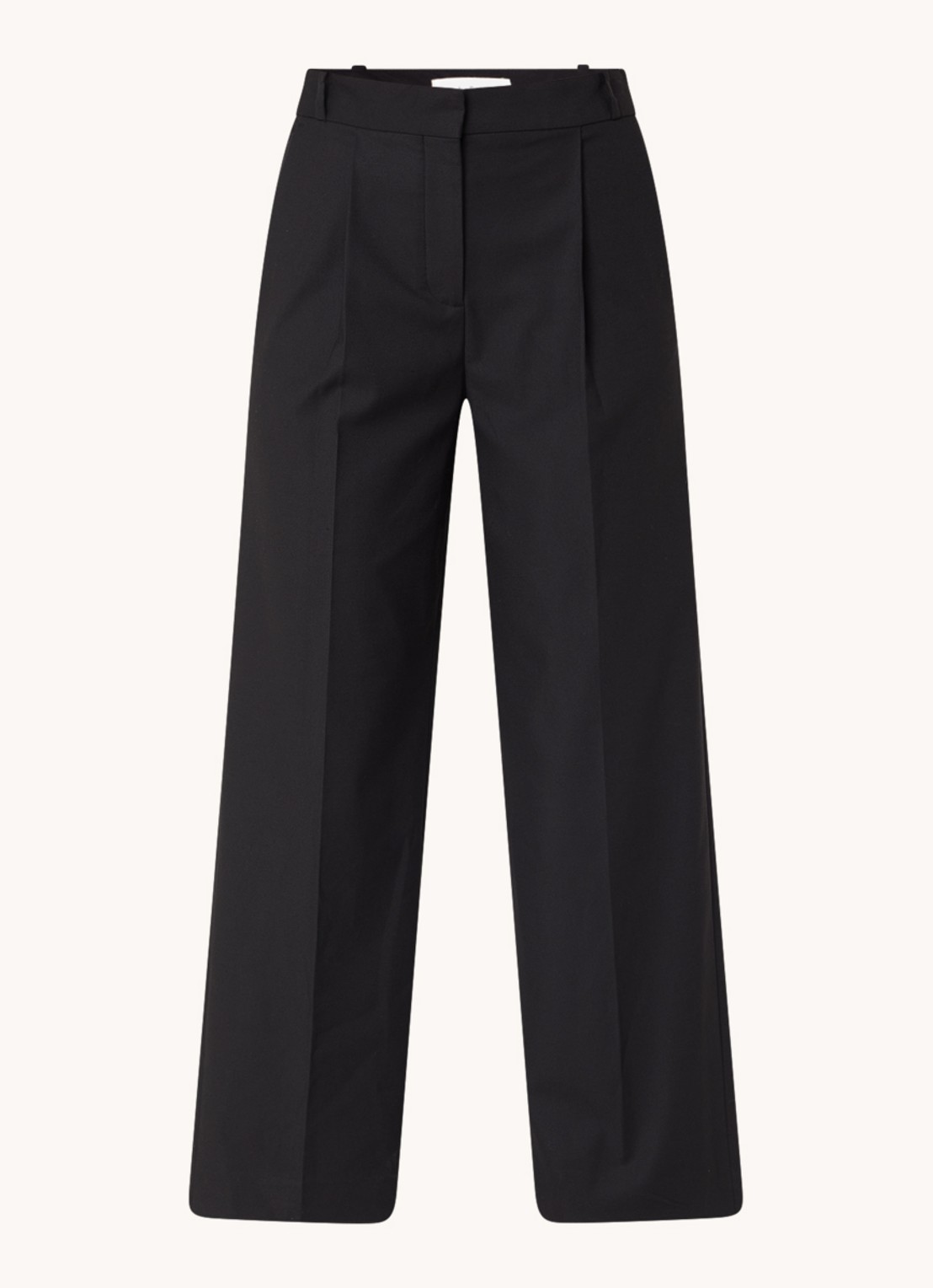ba&sh Jona high waist loose fit pantalon met plooidetail - voorkant 3 zwart