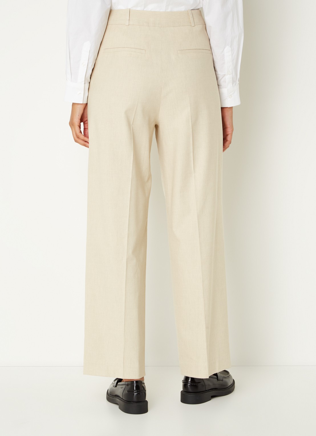 Ba&sh Jona wide fit pantalon met gemêleerd dessin - achterkant 3 donkerbeige