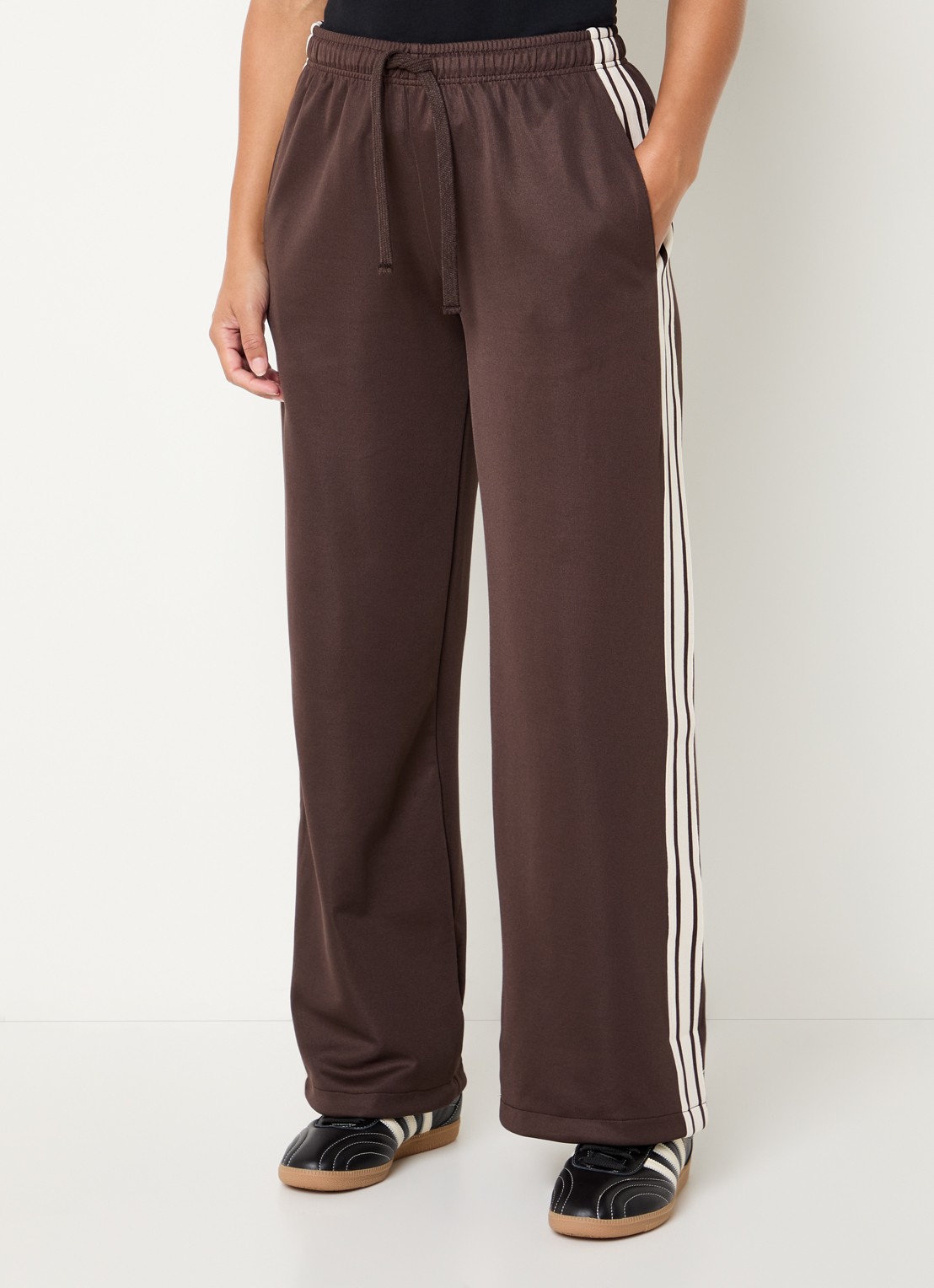 ba&sh Joshua high waist straight fit trackpants met trekkoord - detail 3 bruin