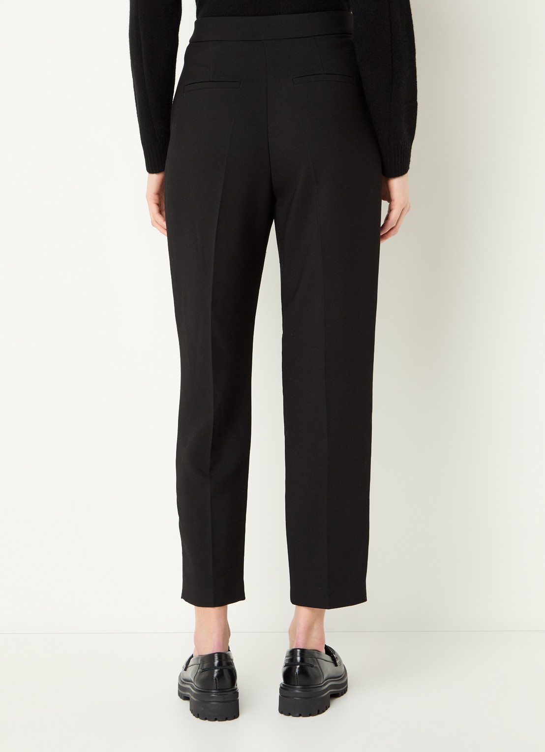 ba&sh Jude high waist tapered fit cropped pantalon met steekzakken - achterkant zwart