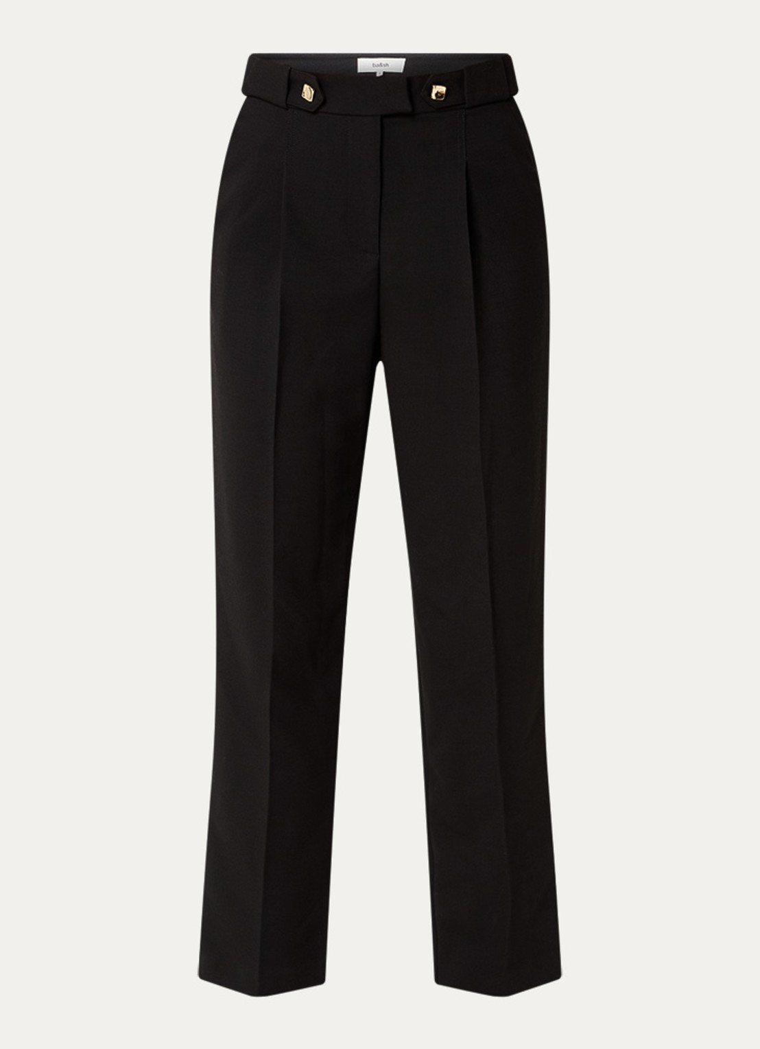 ba&sh Jude high waist tapered fit cropped pantalon met steekzakken - voorkant 2 zwart