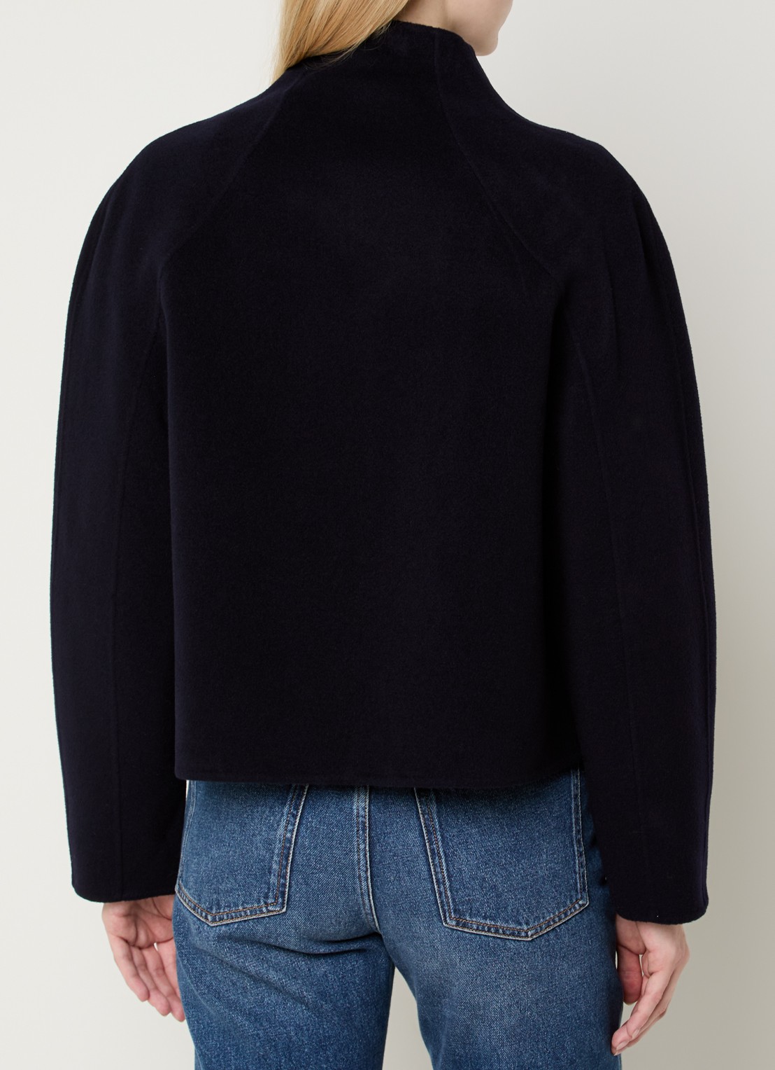 ba&sh Kemelia jack in wolblend met steekzakken - achterkant 2 donkerblauw