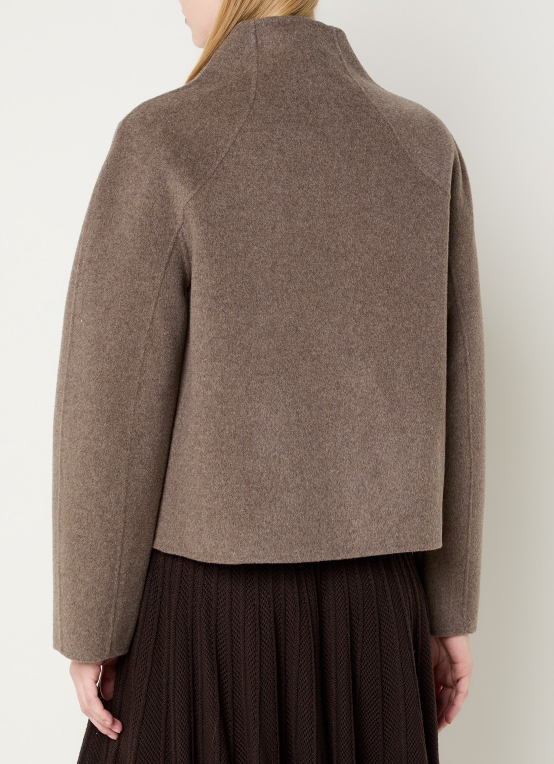 ba&sh Kemelia jack in wolblend met steekzakken - achterkant 4 donkerbeige
