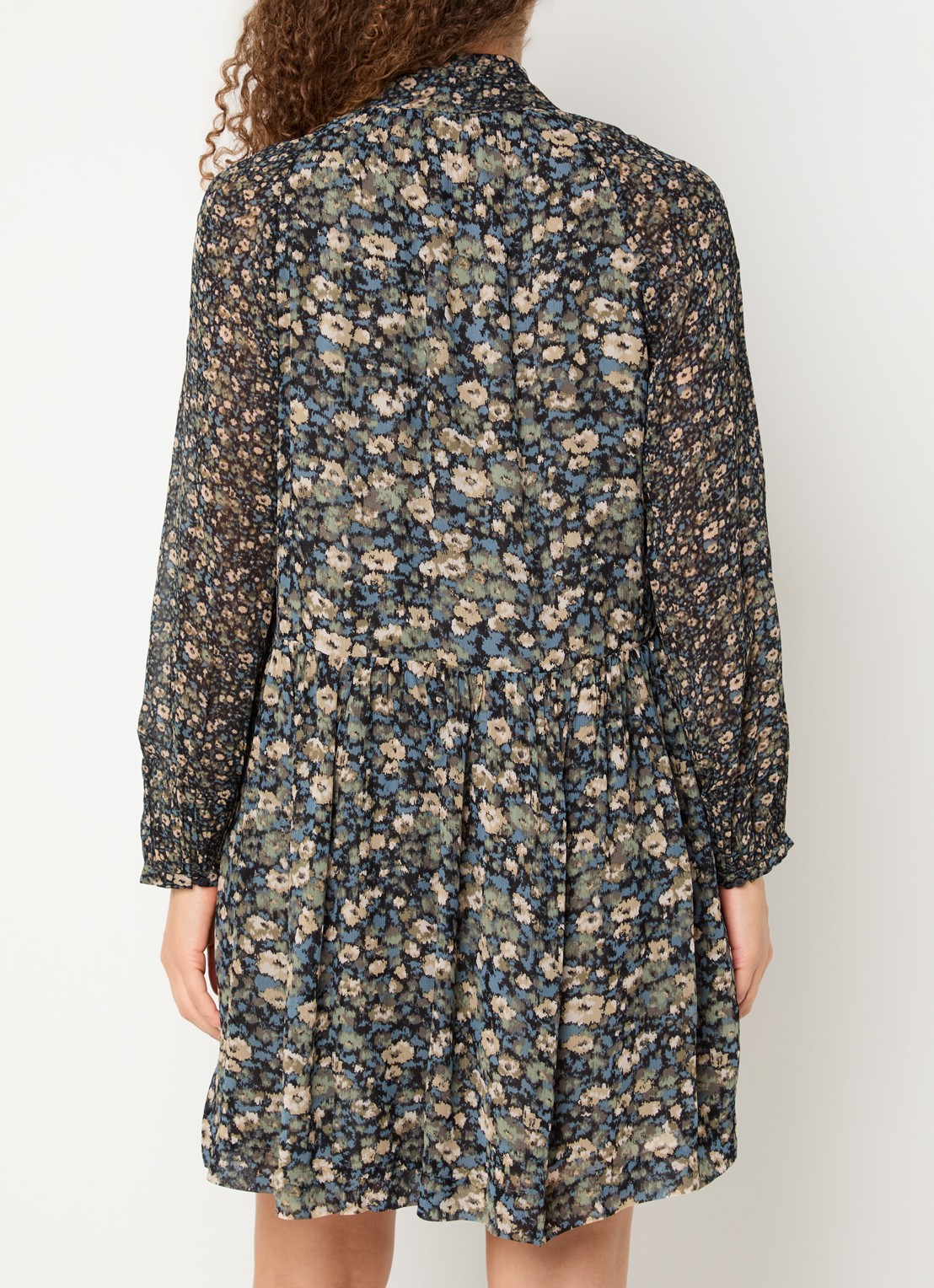 ba&sh Kimia mini tuniekjurk met print - achterkant khaki