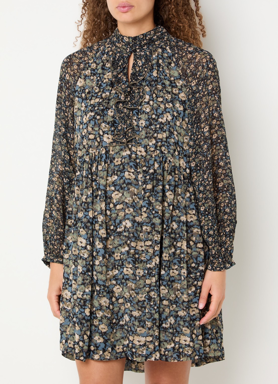 ba&sh Kimia mini tuniekjurk met print - detail 4 khaki