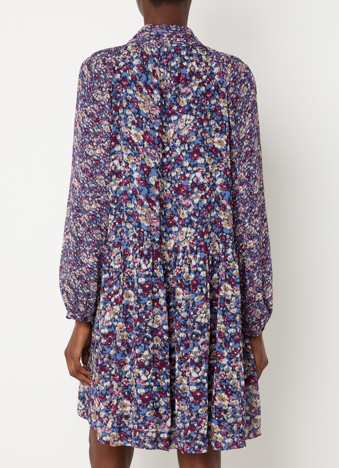 ba&sh Kimia mini tuniekjurk met print - achterkant blauw