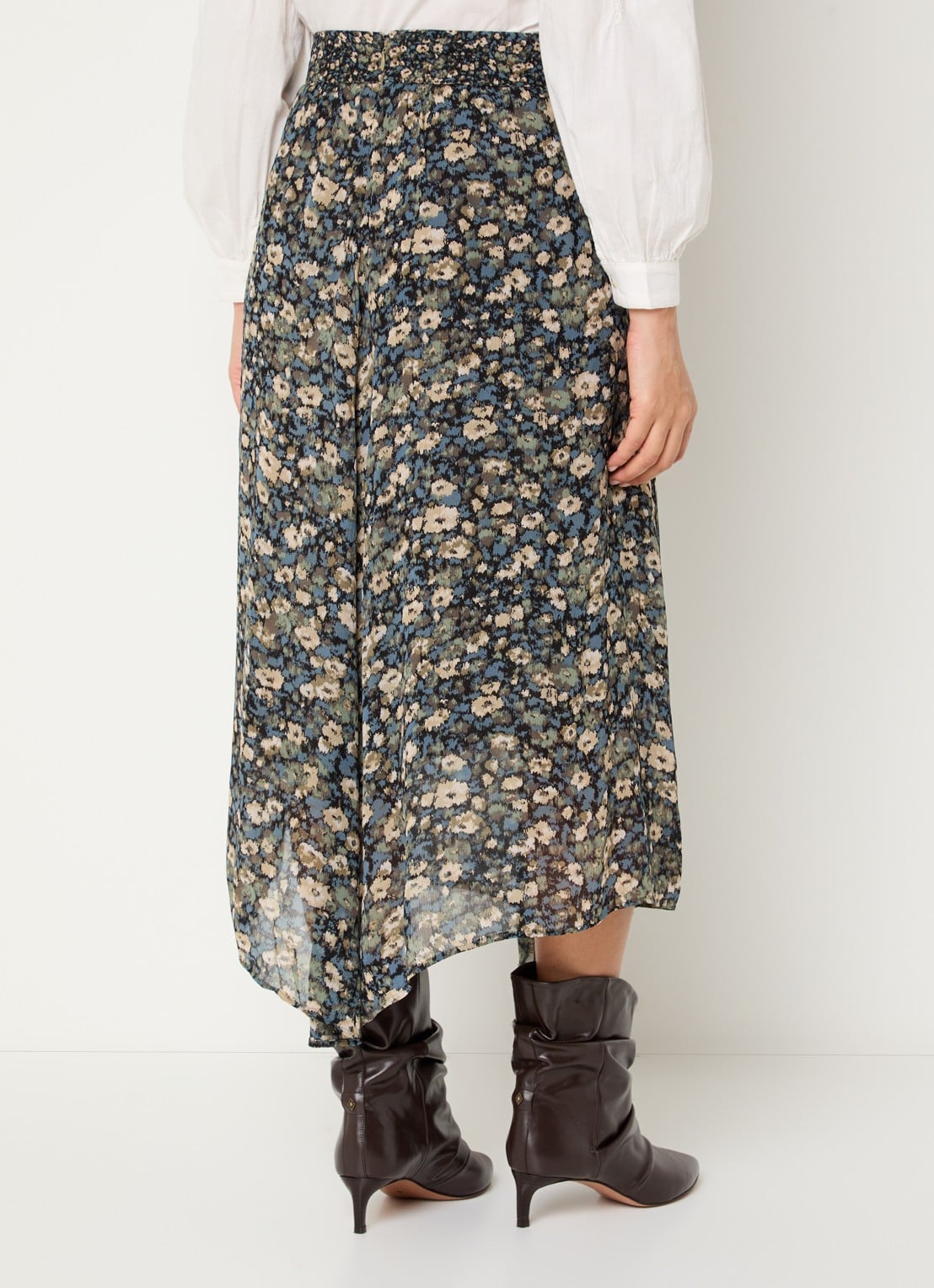 ba&sh Klap maxi rok met print - achterkant lichtgroen