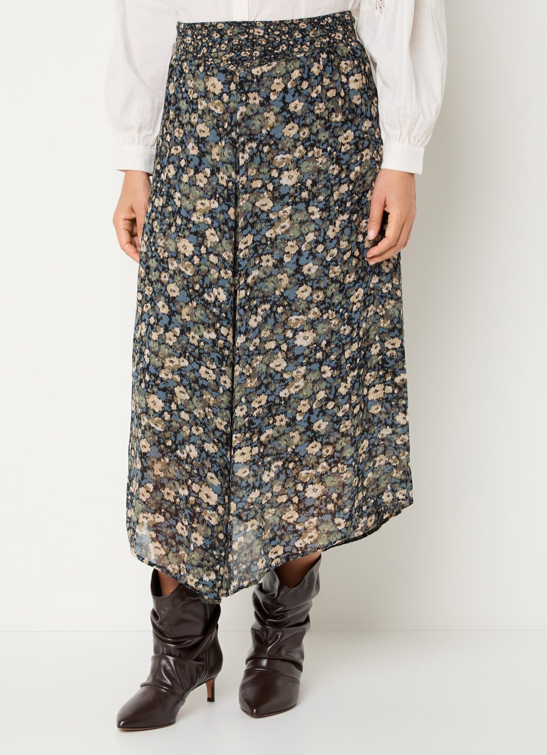ba&sh Klap maxi rok met print - detail 4 lichtgroen