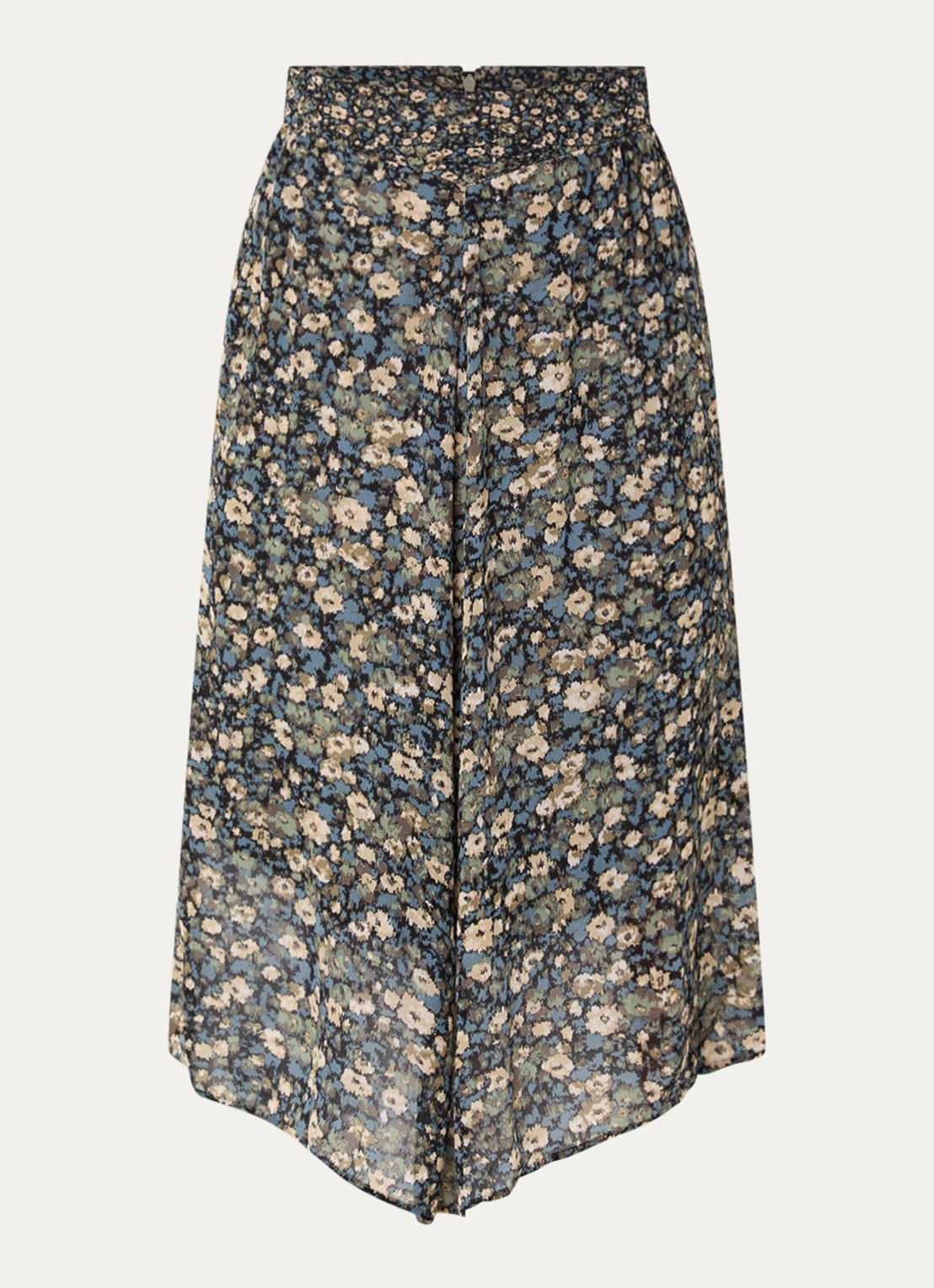 ba&sh Klap maxi rok met print - voorkant 2 lichtgroen