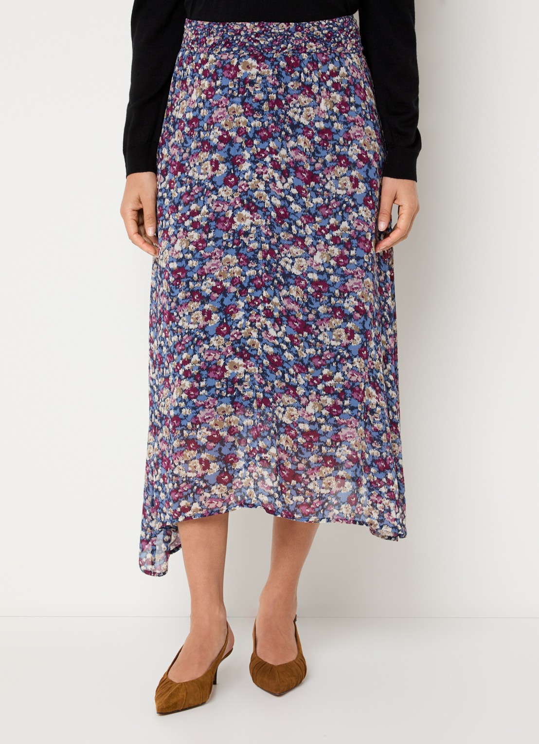ba&sh Klap maxi rok met print - detail 4 blauw