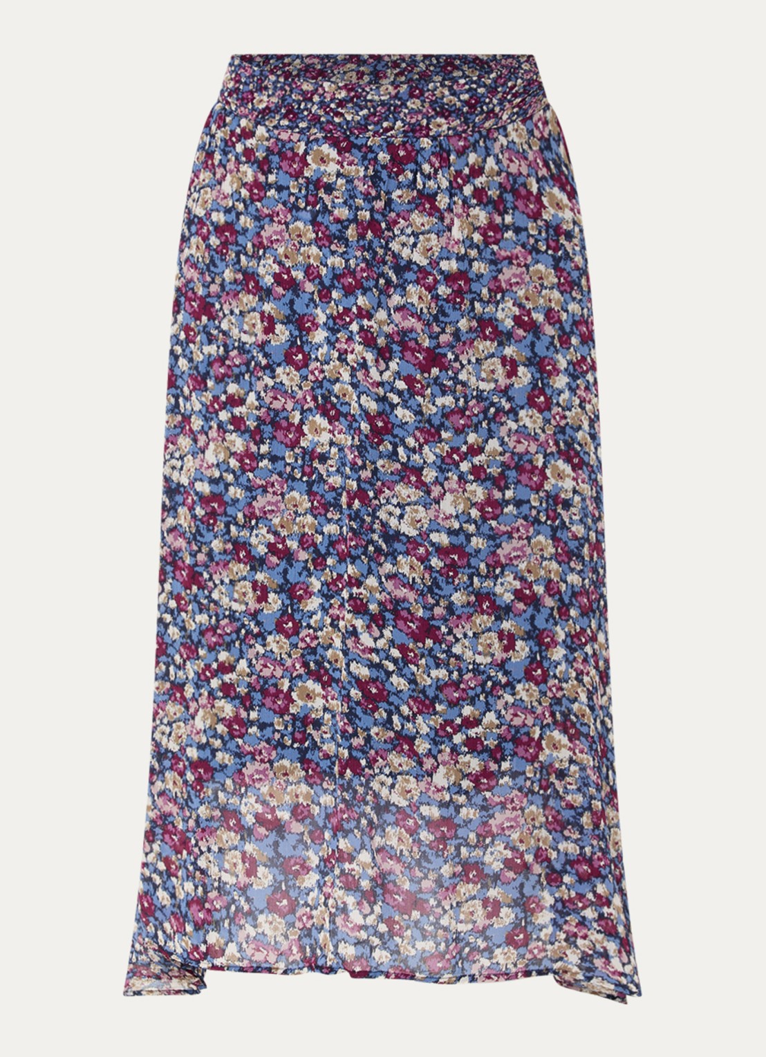 ba&sh Klap maxi rok met print - voorkant 2 blauw