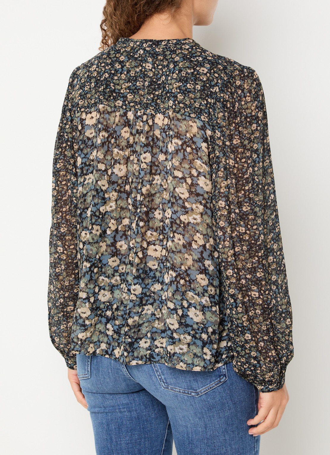 ba&sh Kross tuniek met print en V-hals - achterkant 2 groen