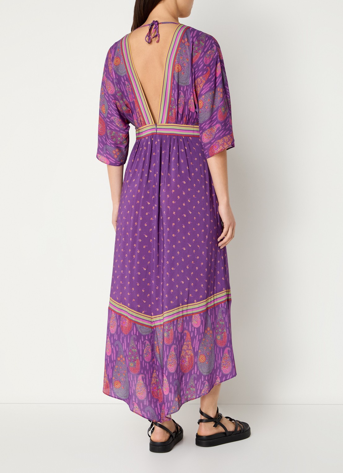 ba&sh Lalo midi tuniekjurk met paisley dessin - achterkant paars