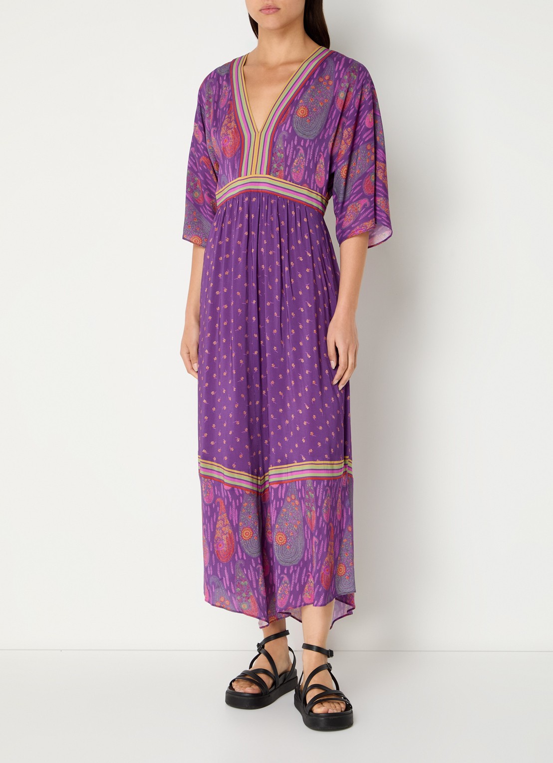 ba&sh Lalo midi tuniekjurk met paisley dessin - detail 4 paars