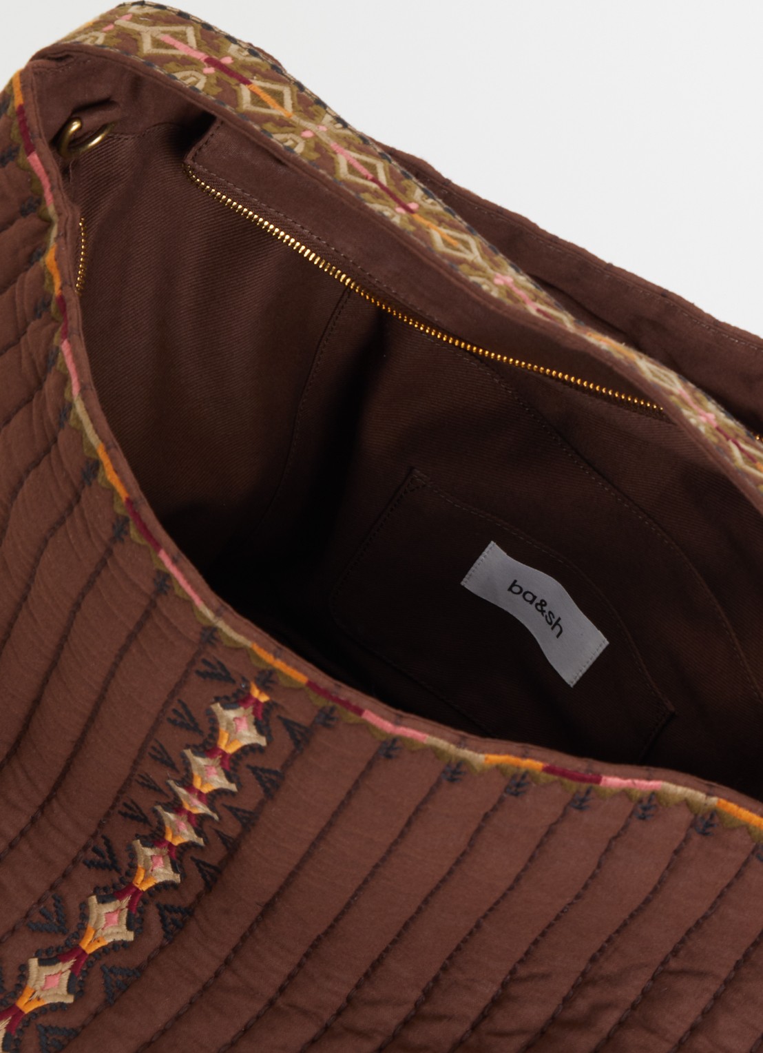 ba&sh Lenny L schoudertas met afneembare schouderriem - detail 2 donkerbruin