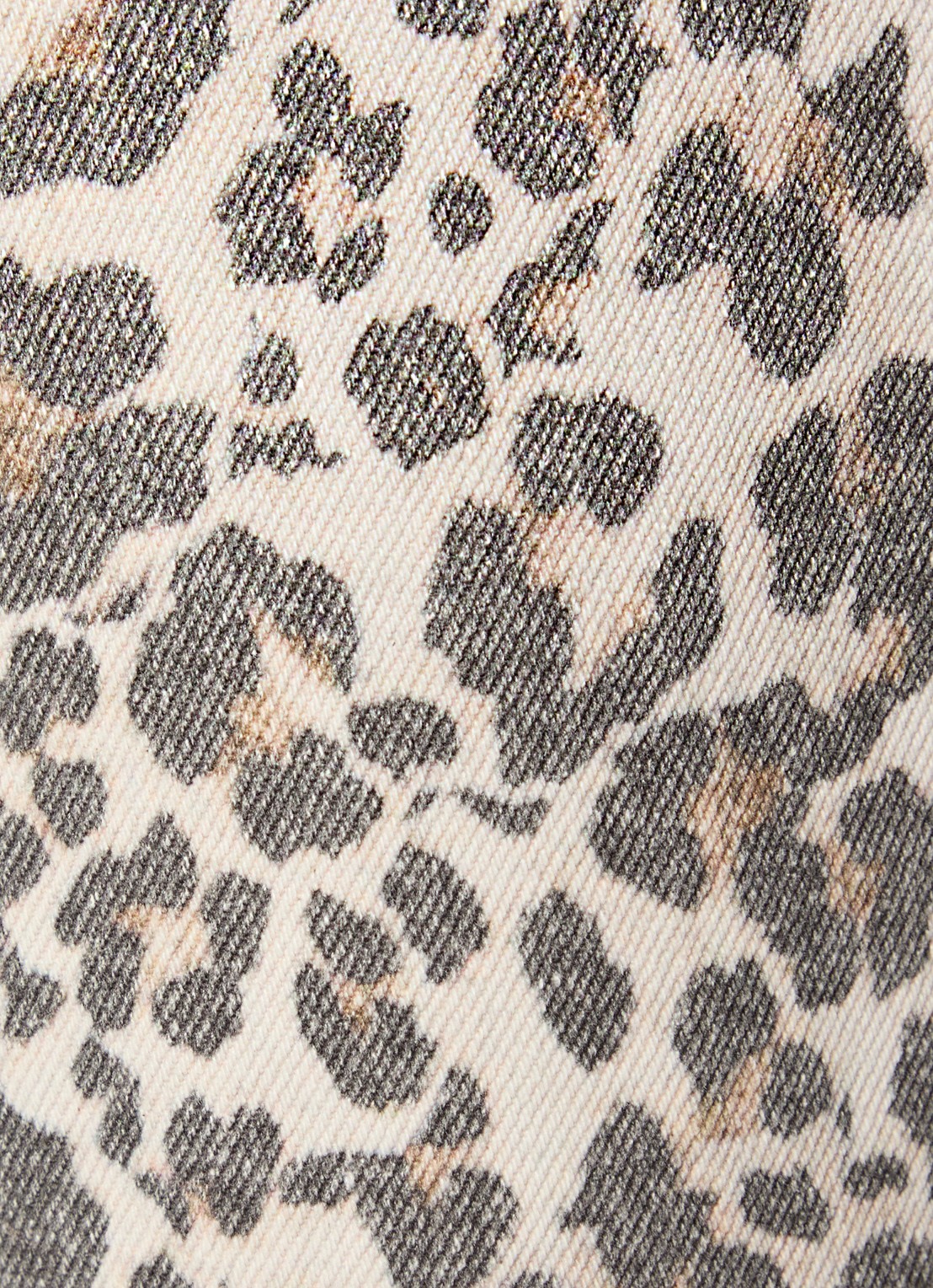 ba&sh Leonie high waist loose fit jeans met panterprint - detail 3 beige