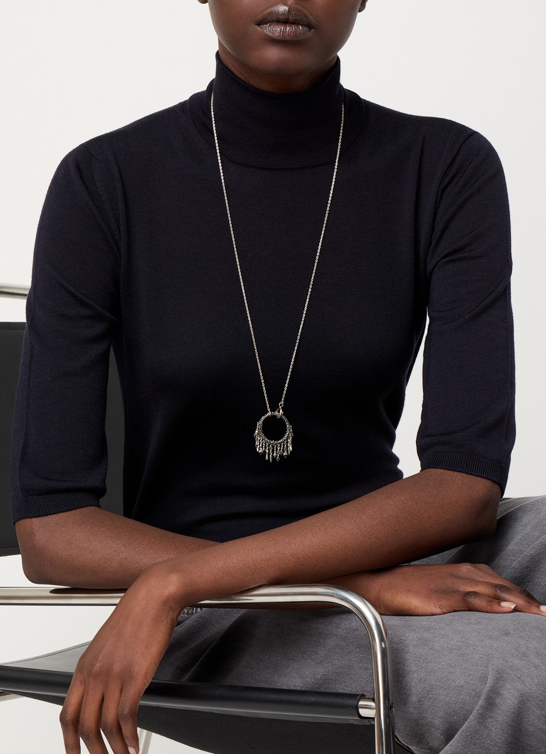 ba&sh Lina ketting van zilver - voorkant 5 zilver