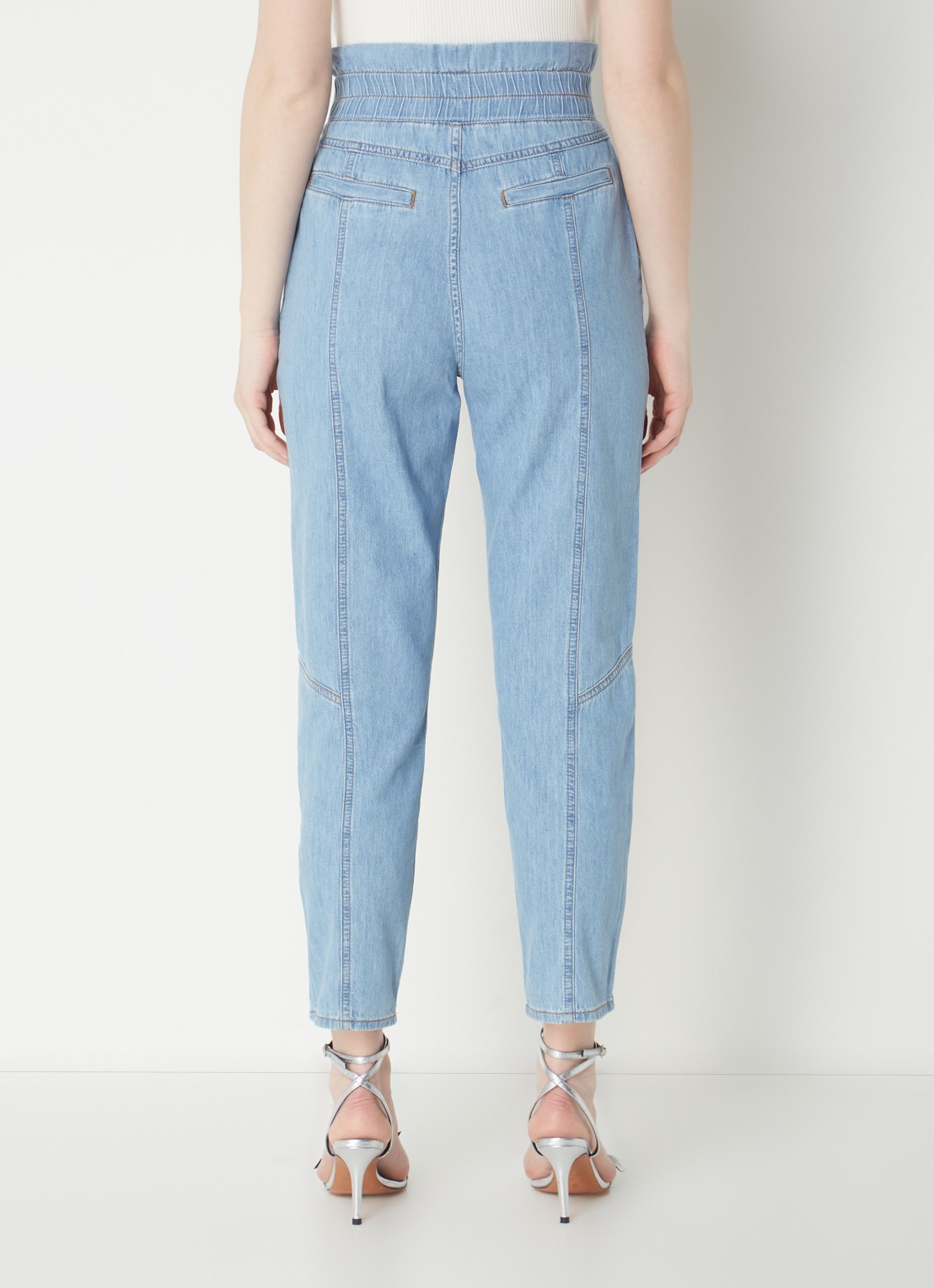 Ba&sh Lony high waist tapered jeans met ritsdetail - achterkant 3 indigo