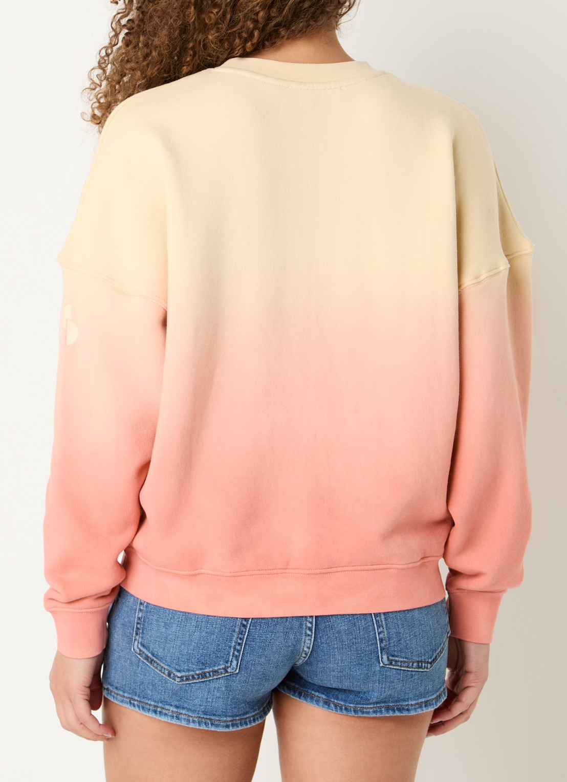 ba&sh Mahida oversized sweater met print - achterkant 3 lichtgeel