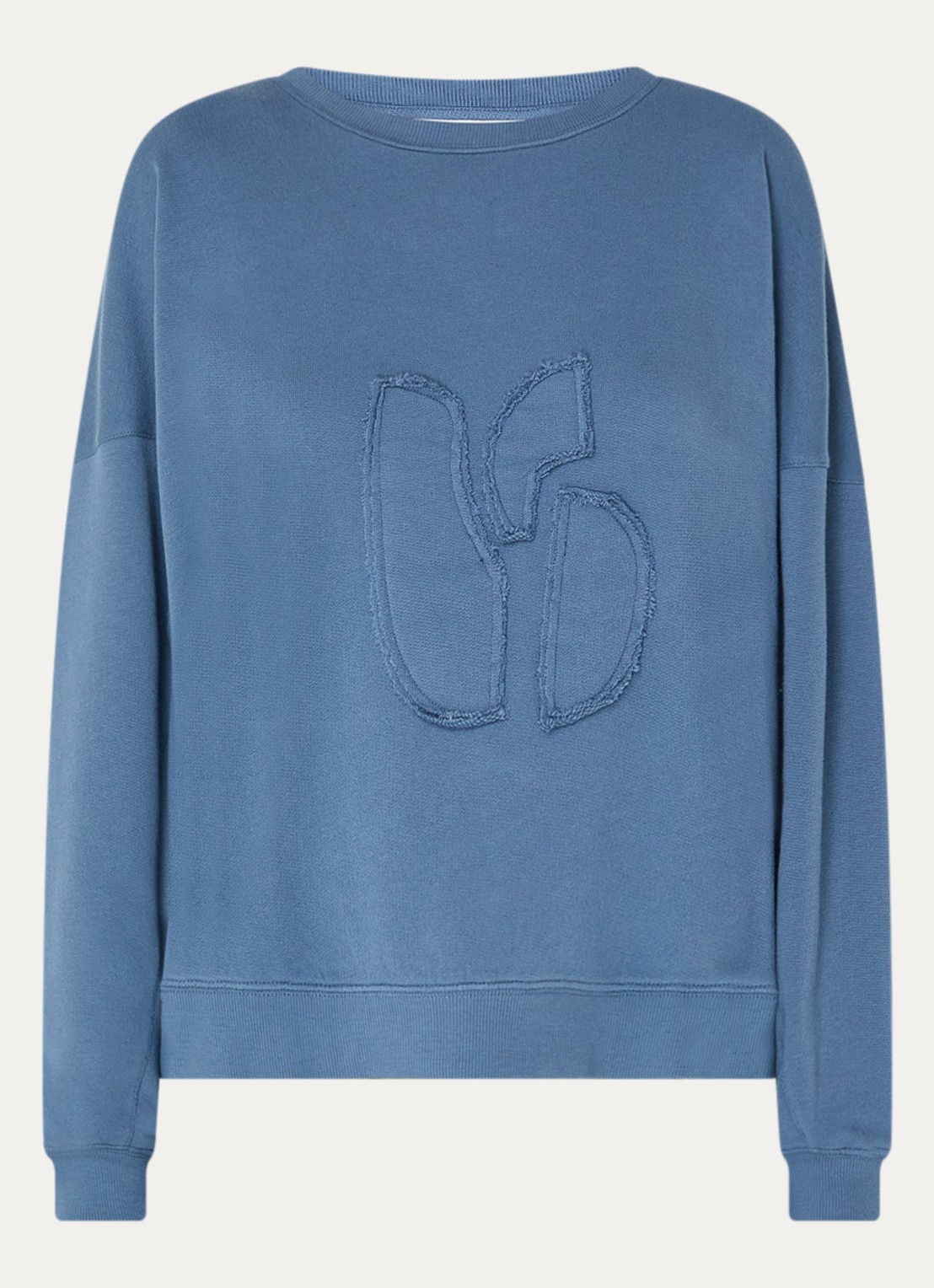 ba&sh Maia sweater met logoborduring - voorkant staalblauw