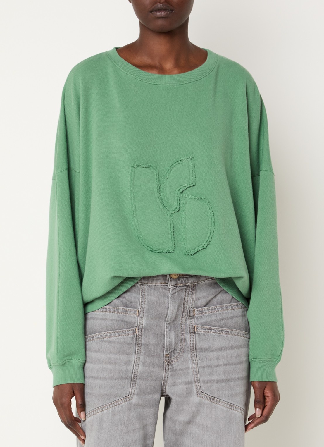 ba&sh Maia sweater met logoborduring - detail 3 groen