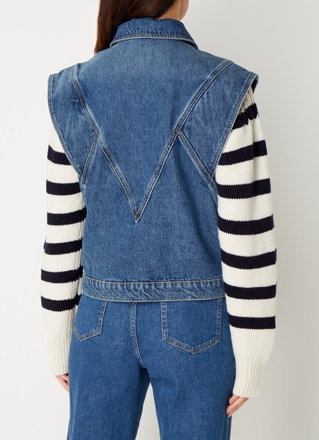 Ba&sh Max spijker gilet - achterkant 4 indigo