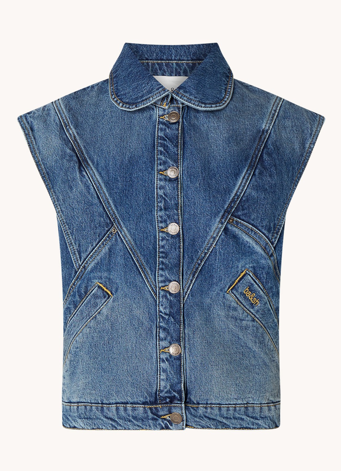 Ba&sh Max spijker gilet - voorkant 2 indigo