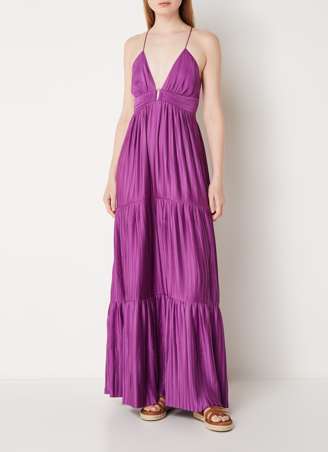 Ba&sh Maxi jurk met rugdecolleté  - detail 3 paars