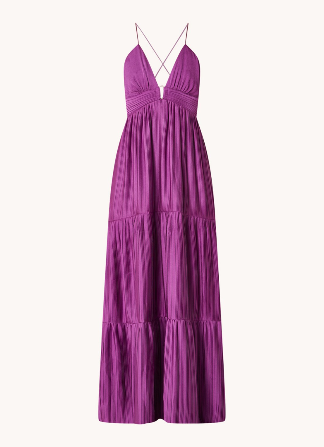 Ba&sh Maxi jurk met rugdecolleté  - voorkant paars